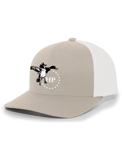 HP Black & White Duck and Stars Mesh Back Embroidered Trucker Hat Baseball Cap