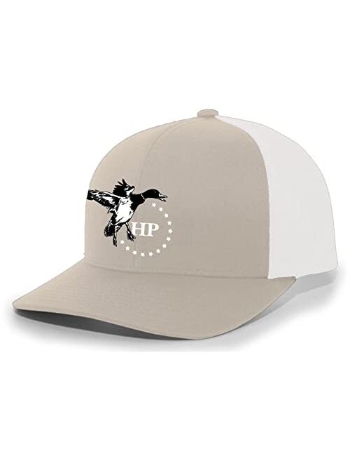 Heritage Pride HP Black & White Duck and Stars Mesh Back Embroidered Trucker Hat Baseball Cap