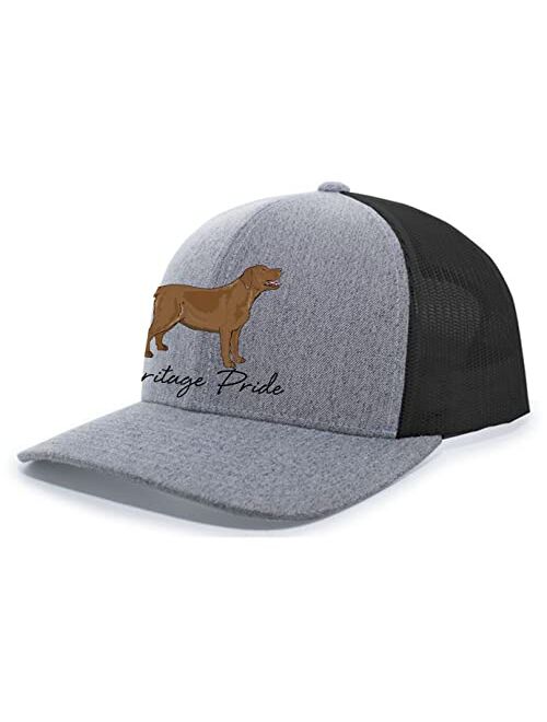 Heritage Pride Canine Collection Chocolate Lab Labrador Retriever Hunting Dog Mens Embroidered Mesh Back Trucker Hat