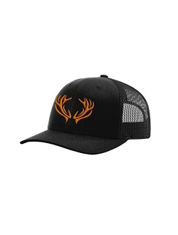 Men's 3D Embroidered Deer Antlers Mesh Back Trucker Hat