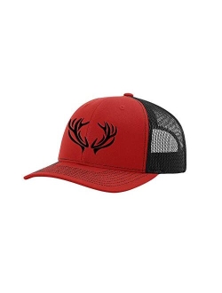 Men's 3D Embroidered Deer Antlers Mesh Back Trucker Hat