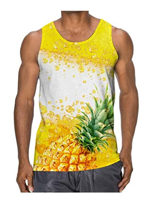 UNICOMIDEA Men's Tank Tops 3D Printed Graphic Sleeveless Quick Dry Muscle Tank Tops Mens Shirt for Workout Gym Jogging