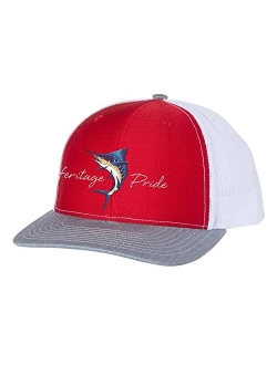 Marlin Mens Embroidered Mesh Back Trucker Hat