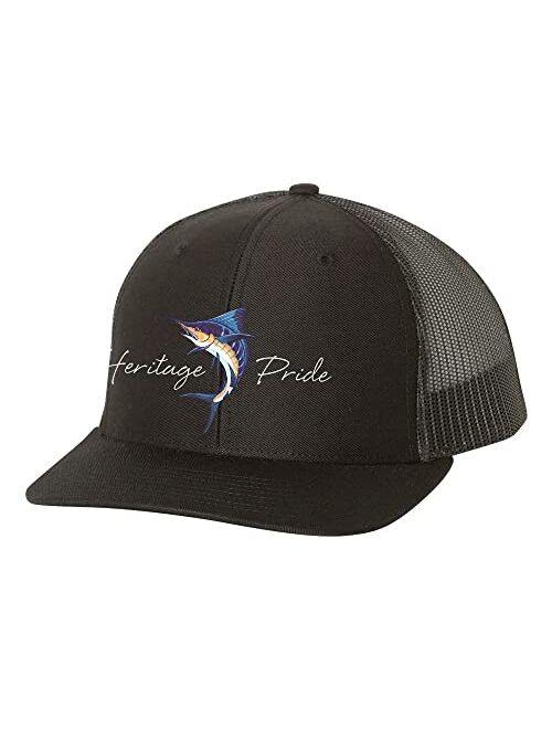 Heritage Pride Marlin Mens Embroidered Mesh Back Trucker Hat
