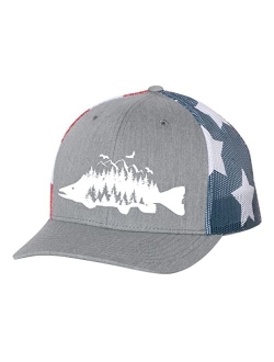 Mens Trucker Hat Embroidered Trout Fish Outdoor Hat Baseball Cap