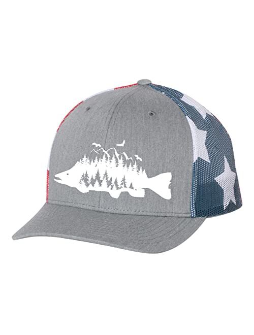 Heritage Pride Mens Trucker Hat Embroidered Trout Fish Outdoor Hat Baseball Cap