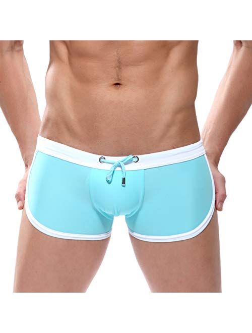 CaveHero Quick Dry Mens Swim Trunks Nylon Beach Swim Briefs with Inter-Lining