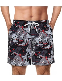 Freetrack Mens Swim Trunks Quick Dry Bathing Suits Board Shorts Mesh Lining Swimwear with Pockets