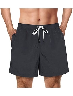 Freetrack Mens Swim Trunks Quick Dry Bathing Suits Board Shorts Mesh Lining Swimwear with Pockets