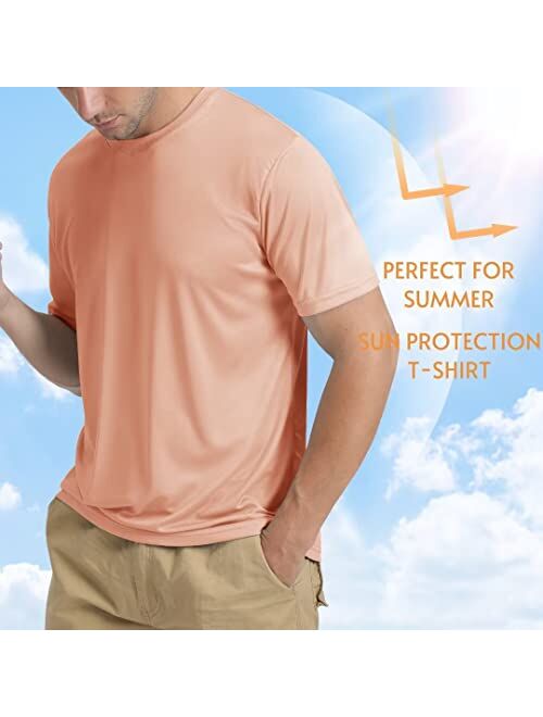 TACVASEN Men's UPF 50+ Sun Protection Shirts Quick Dry Short Sleeves Rash Guard Swim Shirts