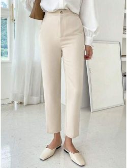 High Waist Straight Leg Pants