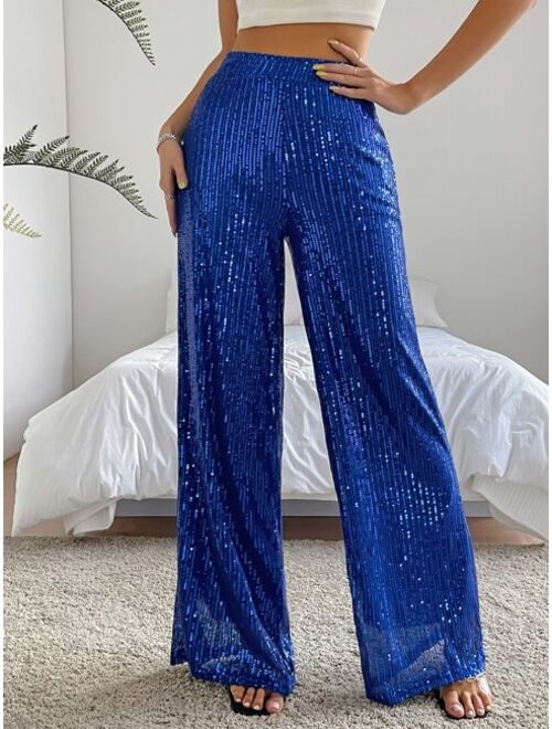 SHEIN SXY High Waist Sequin Wide Leg Pants