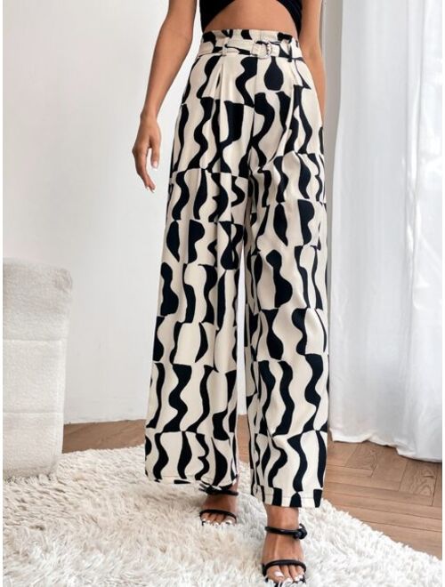 SHEIN Allover Print Wide Leg Pants