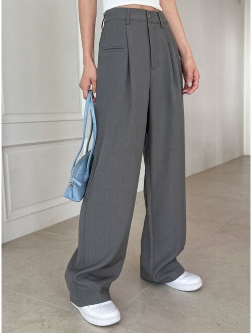 DAZY Fold Pleated Straight Leg Pants