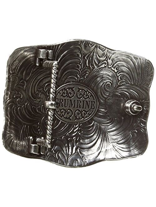 Nocona Men's Crumrine Silver Bison Scaloped Buckle