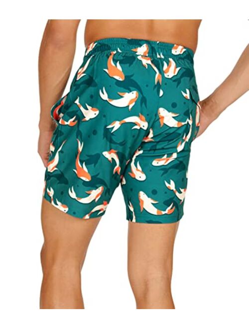 Tipsy Elves Men's Swim Trunks - 7 inch Inseam Swim Trunks for Men 4-Way Stretch Fit for Summer, Beach and Pool Parties