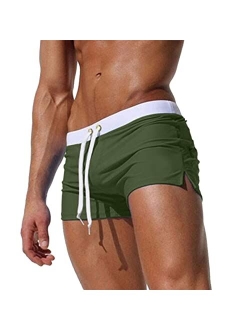 Bokeley Mens Swim Trunks, Swim Short Men Boxer Briefs Swimming Pants Swimwear