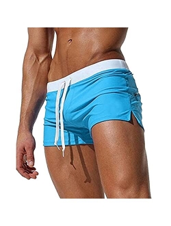 Bokeley Mens Swim Trunks, Swim Short Men Boxer Briefs Swimming Pants Swimwear