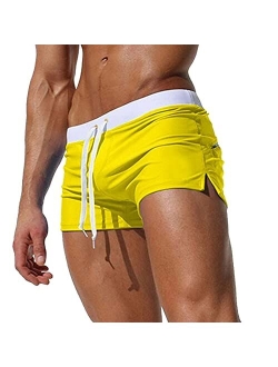 Bokeley Mens Swim Trunks, Swim Short Men Boxer Briefs Swimming Pants Swimwear