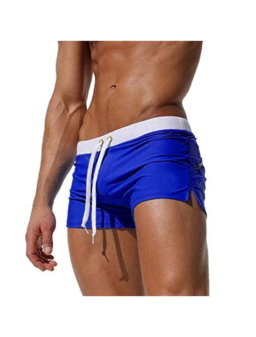 Bokeley Mens Swim Trunks, Swim Short Men Boxer Briefs Swimming Pants Swimwear