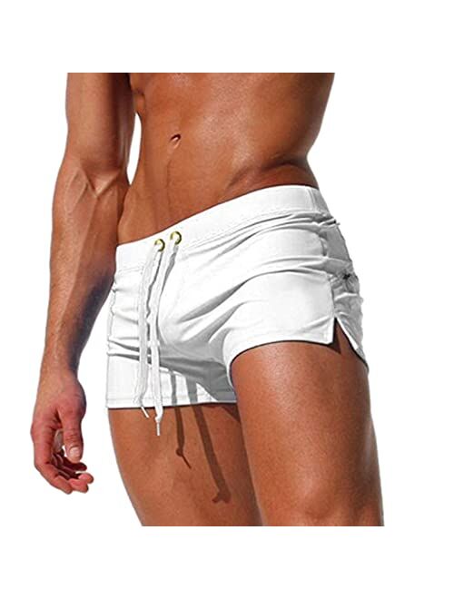 Bokeley Mens Swim Trunks, Swim Short Men Boxer Briefs Swimming Pants Swimwear