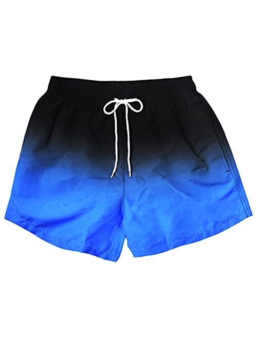 MADHERO Mens Swim Trunks Short Funny Swimming Shorts Bathing Suit with Mesh Liner 3 Inch