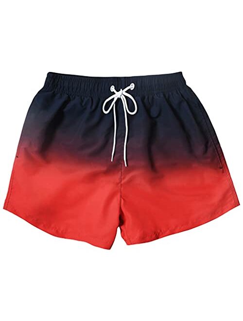 MADHERO Mens Swim Trunks Short Funny Swimming Shorts Bathing Suit with Mesh Liner 3 Inch