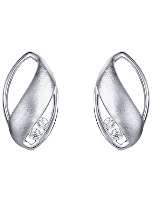 Peora 925 Sterling Silver Olive Leaf Earrings for Women, Hypoallergenic Fine Jewelry