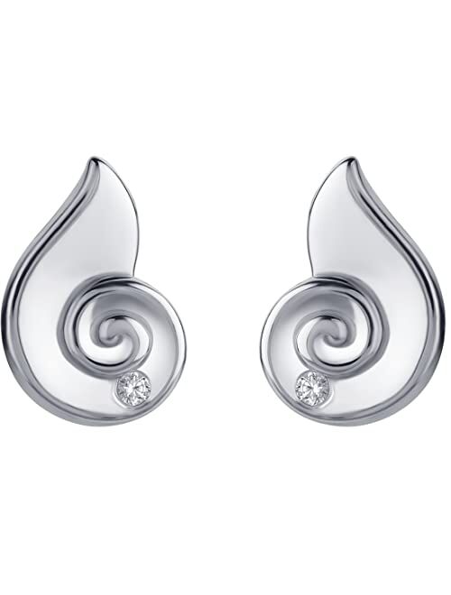 Peora 925 Sterling Silver Spiral Seashell Earrings for Women, Hypoallergenic Fine Jewelry