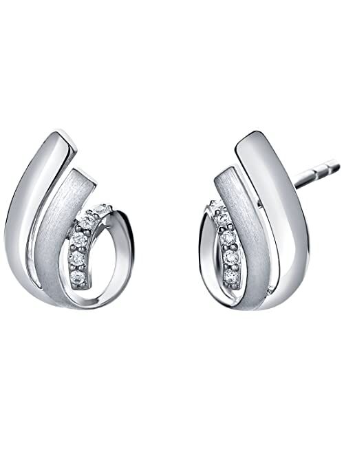 Peora 925 Sterling Silver Tulip Shell Charm Earrings for Women, Hypoallergenic Fine Jewelry