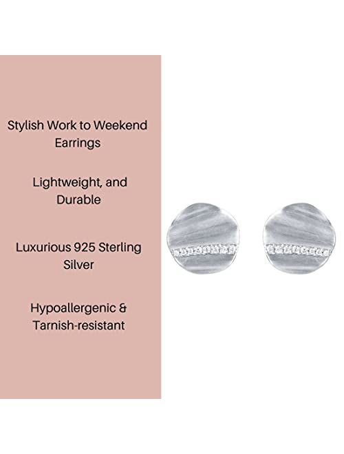 Peora 925 Sterling Silver Satin Disc Floating Earrings for Women, Hypoallergenic Fine Jewelry