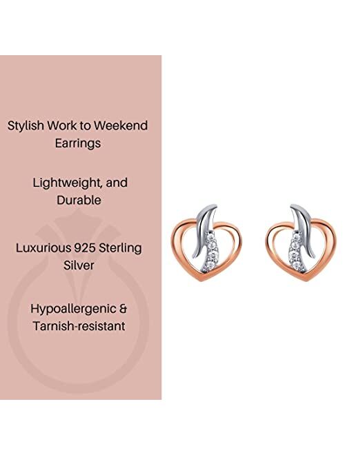 Peora 925 Sterling Silver Open Heart Earrings for Women, Hypoallergenic Fine Jewelry