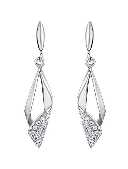 Peora 925 Sterling Silver Teardrop Charm Drop Earrings for Women, Hypoallergenic Fine Jewelry