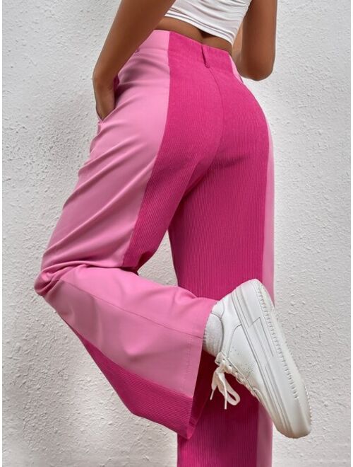 Shein Two Tone Straight Leg Pants