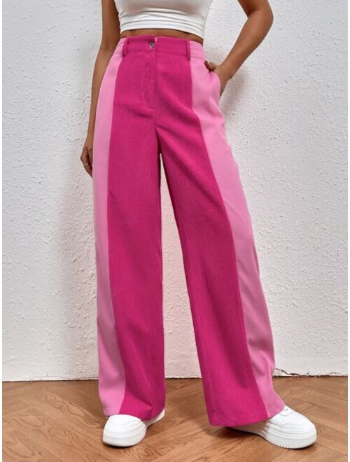 Shein Two Tone Straight Leg Pants