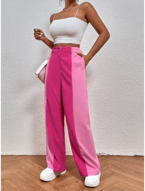 Shein Two Tone Straight Leg Pants