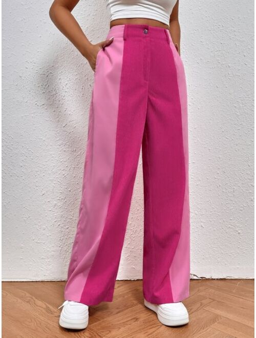 Shein Two Tone Straight Leg Pants