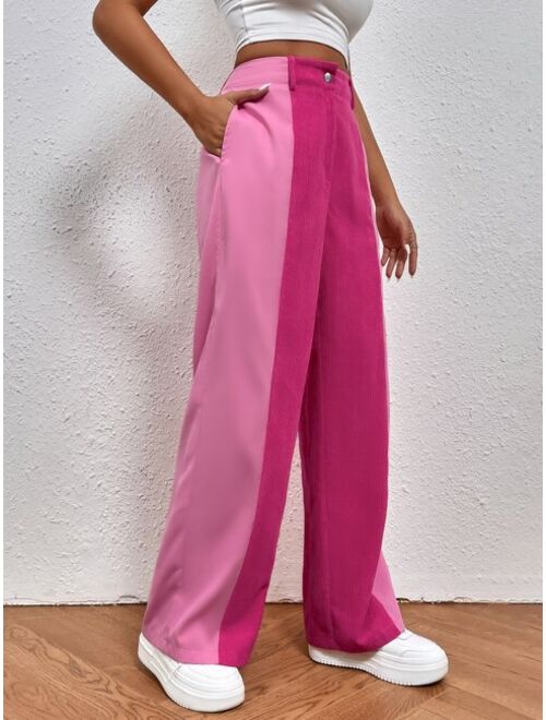 Shein Two Tone Straight Leg Pants