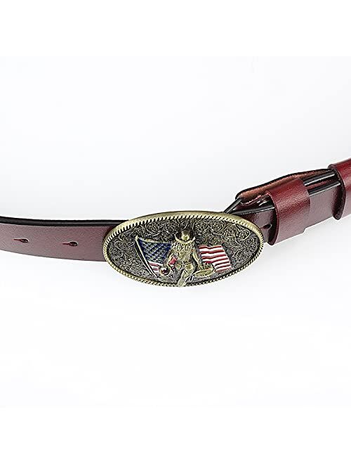 NAOKBOEE Western Cowboy Belt Buckle American Flag Belt Buckles for Men