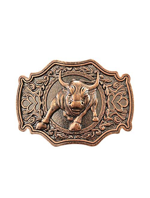 Yoqucol QUKE Long Horn Bull Rodeo Western Cowboy Belt Buckle For Men