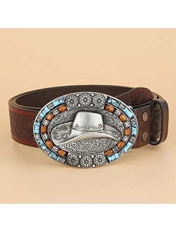 Bboten Cowboy Belt Buckle for Men Boys Cowboy, Western Cowboy Hat Horse Longhorn Belt Buckles for Cowboy Rodeo Son/Men