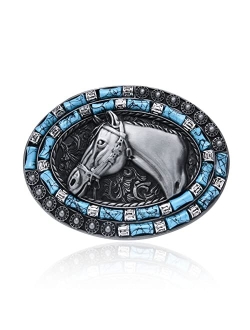 Bboten Cowboy Belt Buckle for Men Boys Cowboy, Western Cowboy Hat Horse Longhorn Belt Buckles for Cowboy Rodeo Son/Men