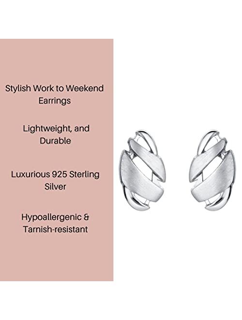 Peora 925 Sterling Silver Geometric Swirl Floating Earrings for Women, Hypoallergenic Fine Jewelry