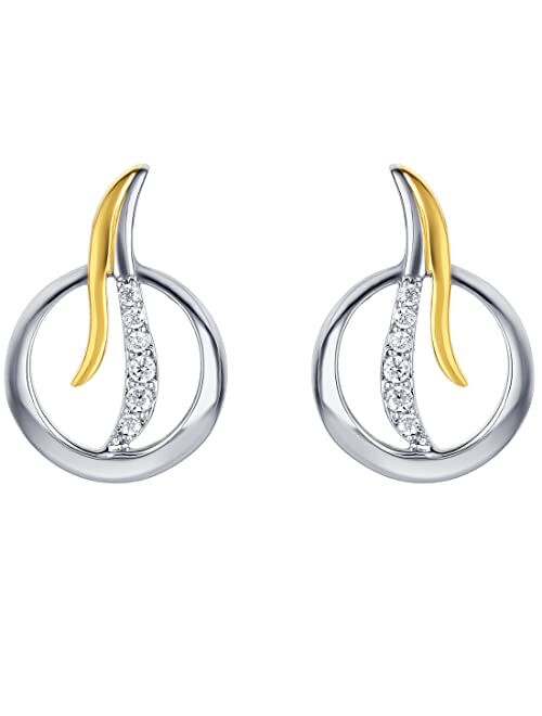 Peora 925 Sterling Silver Open Circle Earrings for Women, Hypoallergenic Fine Jewelry