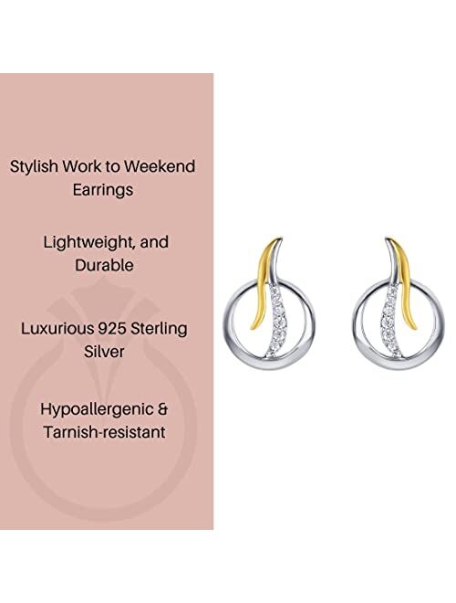 Peora 925 Sterling Silver Open Circle Earrings for Women, Hypoallergenic Fine Jewelry