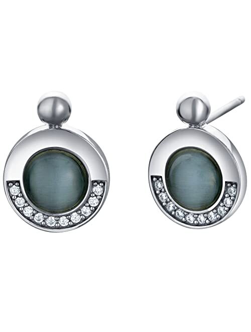 Peora 925 Sterling Silver Cat's Eye Talisman Charm Earrings for Women, Hypoallergenic Fine Jewelry