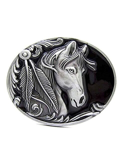 Masop Vogu MASOP Men's Belt Buckle Horse Head Western Cowboy Buckle Fits for 1.5 inch Belt