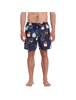 Men's Standard 17-inch Elastic Waist Surf Swim Trunks