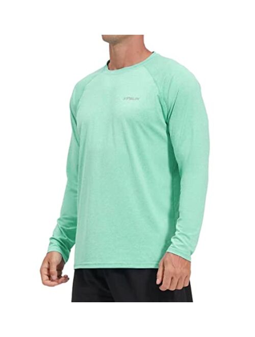 Kpsun UPF 50+ Swim Shirts Long Sleeve Sun Shirts Sun Protection Fishing Shirts Rash Guard Shirt for Men