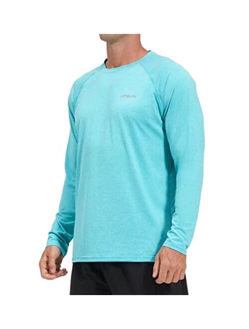 Kpsun UPF 50+ Swim Shirts Long Sleeve Sun Shirts Sun Protection Fishing Shirts Rash Guard Shirt for Men